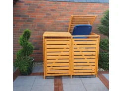 Promadino Mülltonnenboxen|Mülltonnenbox Vario III Kiefernholz 122 cm x 148 cm x 92 Honigfarben