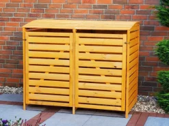 Promadino Mülltonnenboxen|Mülltonnenbox Vario III Kiefernholz 122 cm x 148 cm x 92 Honigfarben