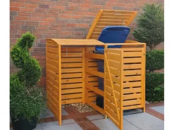 Promadino Mülltonnenboxen|Mülltonnenbox Vario III Kiefernholz 122 cm x 148 cm x 92 Honigfarben