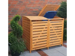 Promadino Mülltonnenboxen|Mülltonnenbox Vario III Kiefernholz 122 cm x 148 cm x 92 Honigfarben