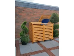 Promadino Mülltonnenboxen|Mülltonnenbox Vario III Kiefernholz 122 cm x 148 cm x 92 Honigfarben