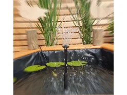 Promadino Teichfolien|Rund Um Den Teich|Sechseck-Hochteich Ø 100 cm inkl. Pumpe 220 Volt aus Kiefernholz