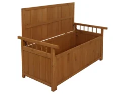 PROREGAL Auflagenboxen|Aufbewahrungstruhe HxBxT 53x108x60cm Tanne Holz Natur Gartentruhe Auflagenbox Truhe