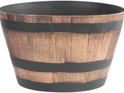 PROREGAL Balkonmöbel|Blumentopf 50x30cm Holz-effekt, Fass