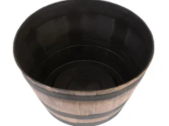 PROREGAL Balkonmöbel|Blumentopf 50x30cm Holz-effekt, Fass