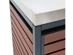 PROREGAL Weitere Ordnungssysteme Für Den Garten|2er Mülltonnenverkleidung Mit Pflanzkasten HxBxT 124x134x84 cm Walnuss-Holzoptik Mülltonne WPC Edelstahl 79kg