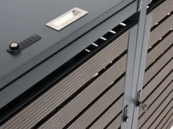 4er Mülltonnenverkleidung HxBxT 119x264x84 cm Mülltonnenbox Mülltonnenabdeckung WPC Metall 130kg*PROREGAL Sale