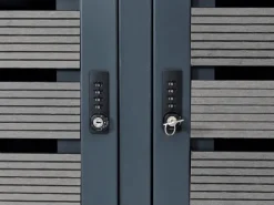 4er Mülltonnenverkleidung HxBxT 119x264x84 cm Mülltonnenbox Mülltonnenabdeckung WPC Metall 130kg*PROREGAL Sale