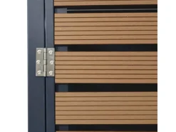 3er Mülltonnenverkleidung Mit Pflanzkasten HxBxT 124x200x84 cm Teak-Optik Mülltonne WPC Edelstahl 107kg*PROREGAL New