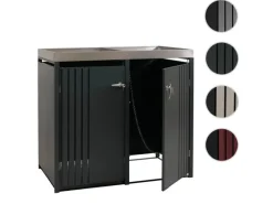 2er-Mülltonnenverkleidung Mit Pflanzkasten HxBxT 125x132x84 cm Anthrazit Edelstahl Mülltonne 55kg*PROREGAL Outlet