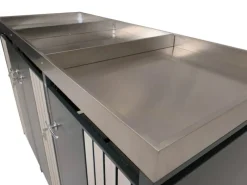 3er-Mülltonnenverkleidung Mit Pflanzkasten HxBxT 125x196x84 cm Anthrazit Holzoptik Hell Mülltonne 75kg*PROREGAL Hot