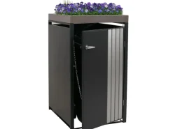 1er-Mülltonnenverkleidung Mit Pflanzkasten HxBxT 125x68x84 cm Anthrazit Edelstahl Mülltonne 35kg*PROREGAL Sale