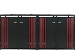 4er-Mülltonnenverkleidung Mit Deckel HxBxT 122x250x84 cm Anthrazit Holzoptik Dunkel Mülltonne 104kg*PROREGAL Sale