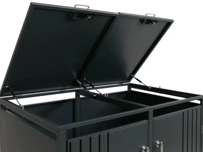 PROREGAL Weitere Ordnungssysteme Für Den Garten|2er-Mülltonnenverkleidung Mit Deckel HxBxT 122x132x84 cm Anthrazit Mülltonne 53kg