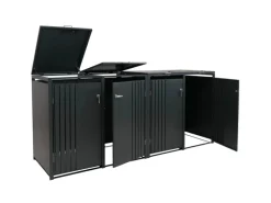 PROREGAL Weitere Ordnungssysteme Für Den Garten|4er-Mülltonnenverkleidung Mit Deckel HxBxT 122x250x84 cm Anthrazit Mülltonne 104kg