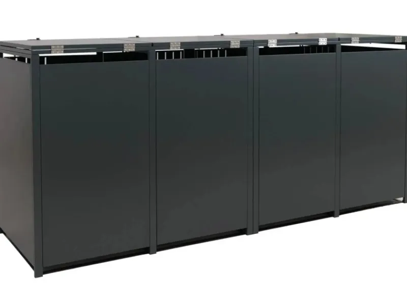 PROREGAL Weitere Ordnungssysteme Für Den Garten|4er-Mülltonnenverkleidung Mit Deckel HxBxT 122x250x84 cm Anthrazit Mülltonne 104kg