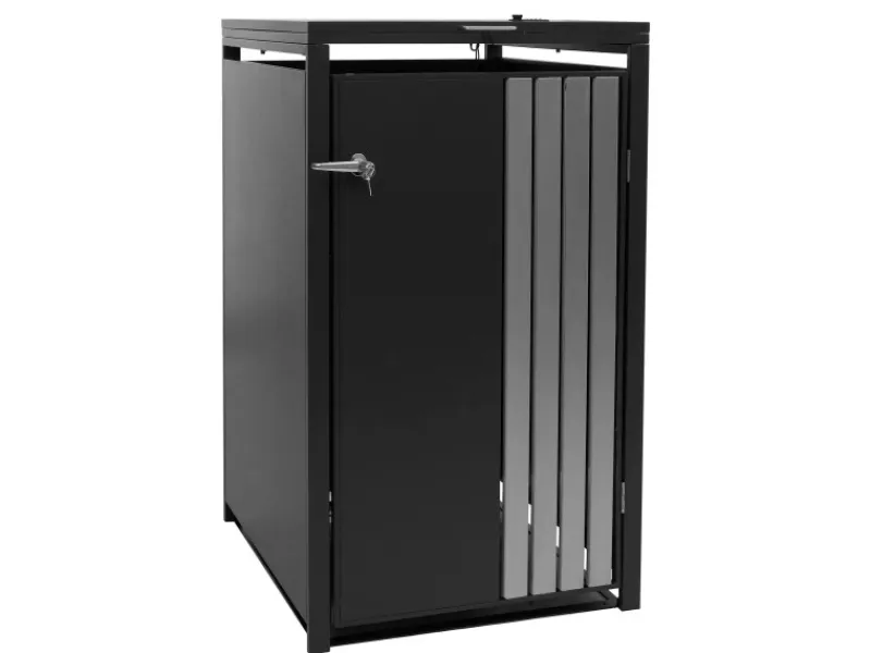 PROREGAL Weitere Ordnungssysteme Für Den Garten|1er-Mülltonnenverkleidung Mit Deckel HxBxT 122x68x84 cm Anthrazit Edelstahl Mülltonne 35kg