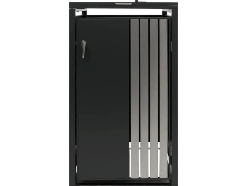 PROREGAL Weitere Ordnungssysteme Für Den Garten|1er-Mülltonnenverkleidung Mit Deckel HxBxT 122x68x84 cm Anthrazit Edelstahl Mülltonne 35kg