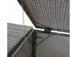 PROREGAL Weitere Ordnungssysteme Für Den Garten|2er-Mülltonnenverkleidung HxBxT 176x130x131 cm Poly-Rattan 2x120L Mülltonnenbox Mülltonnenabdeckung