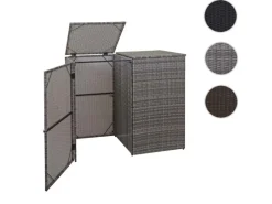 PROREGAL Weitere Ordnungssysteme Für Den Garten|2er-Mülltonnenverkleidung HxBxT 176x130x131 cm Poly-Rattan 2x120L Mülltonnenbox Mülltonnenabdeckung