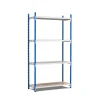 Fachbodenregal Maximus Pro HxBxT 280 x 125 x 80 cm 4 Ebenen Spanplatten-Fachboden Fachlast 278 kg Lichtblau-Lichtgrau*PROREGAL Sale
