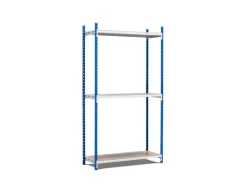 PROREGAL Sportgeräte|Fachbodenregal Maximus Pro HxBxT 220 x 100 x 80 cm 3 Ebenen Spanplatten-Fachboden Fachlast 286 kg Lichtblau-Lichtgrau