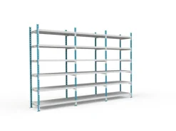 Fachbodenregal Maximus Pro HxBxT 280 x 150 x 50 cm 7 Ebenen PVC-Fachboden Fachlast 236 kg Lichtblau-Lichtgrau*PROREGAL New