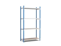 Fachbodenregal Maximus Pro HxBxT 240 x 100 x 30 cm 4 Ebenen Spanplatten-Fachboden Fachlast 286 kg Lichtblau-Lichtgrau*PROREGAL New