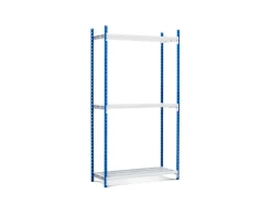 PROREGAL Sportgeräte|Fachbodenregal Maximus Pro HxBxT 300 x 125 x 120 cm 3 Ebenen Offener Fachboden Fachlast 248 kg Lichtblau-Lichtgrau