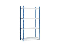 Fachbodenregal Maximus Pro HxBxT200 x 150 x 40 cm 4 Ebenen Offener Fachboden Fachlast 236 kg Lichtblau-Lichtgrau*PROREGAL Discount