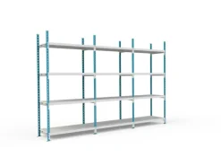 PROREGAL Sportgeräte|Fachbodenregal Maximus Pro HxBxT 300 x 100 x 60 cm 4 Ebenen PVC-Fachboden Fachlast 286 kg Lichtblau-Lichtgrau