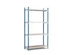 PROREGAL Sportgeräte|Fachbodenregal Maximus HxBxT 220 x 125 x 30 cm 4 Ebenen Spanplatten-Fachboden Fachlast 114 kg Lichtblau-Lichtgrau