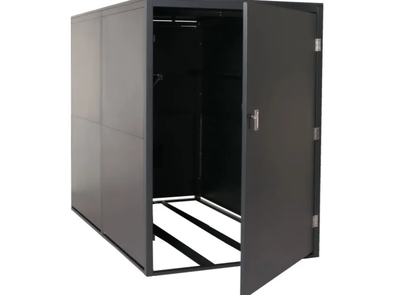 Fahrradgarage 2er 160x113x209cm Abschließbar Metall Anthrazit*PROREGAL Hot