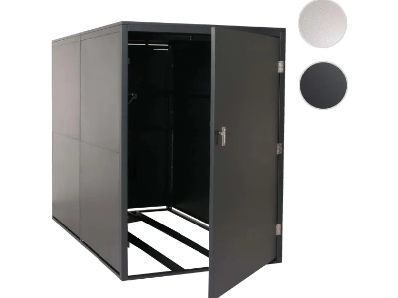 Fahrradgarage 2er 160x113x209cm Abschließbar Metall Anthrazit*PROREGAL Hot