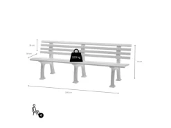 Gartenbank Antigua 4 Sitzer HxBxT 74 x 200 x 54 cm Witterungskunststoff & UV Beständiger Kunststoff Parkbank Sitzbank*PROREGAL Clearance