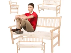 Gartenbank Grana HxBxT 90x154x70cm Ohne Abdeckung Natur*PROREGAL New