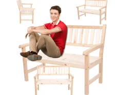 PROREGAL Outdoor-Spielzeug|Gartenbänke|Gartenbank Grana HxBxT 90x117x70cm Ohne Abdeckung Natur