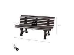 PROREGAL Gartenbänke|Gartenbank Jamaika 3 Sitzer HxBxT 80 x 150 x 64cm Witterungskunststoff & UV Beständiger Kunststoff Parkbank Sitzbank