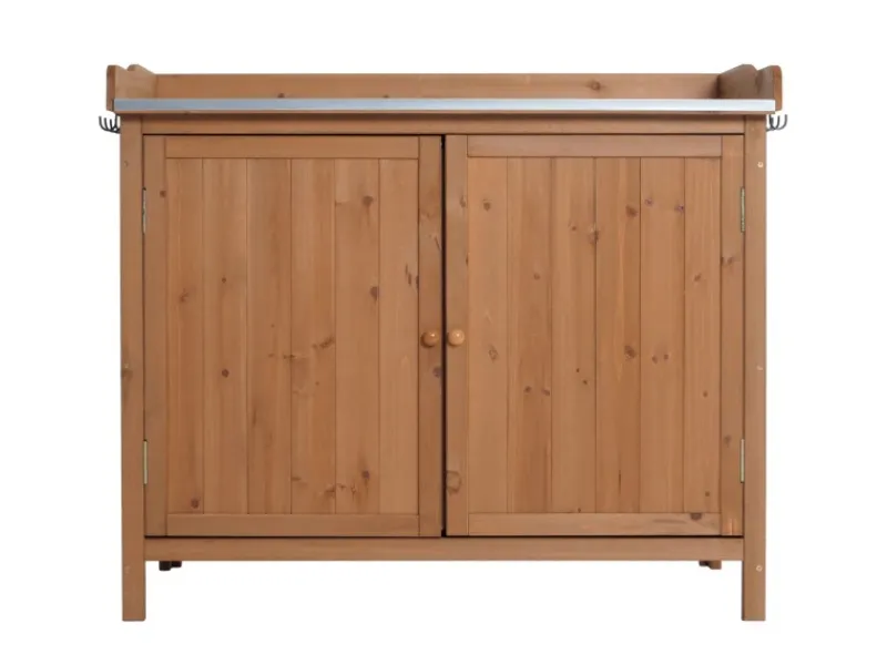 PROREGAL Gartenschränke|Gartenschrank Mit Arbeitsplatte 86x104x52cm Outdoor Tanne Holz Braun