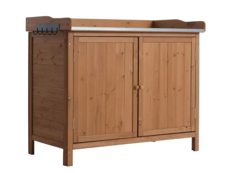 PROREGAL Gartenschränke|Gartenschrank Mit Arbeitsplatte 86x104x52cm Outdoor Tanne Holz Braun