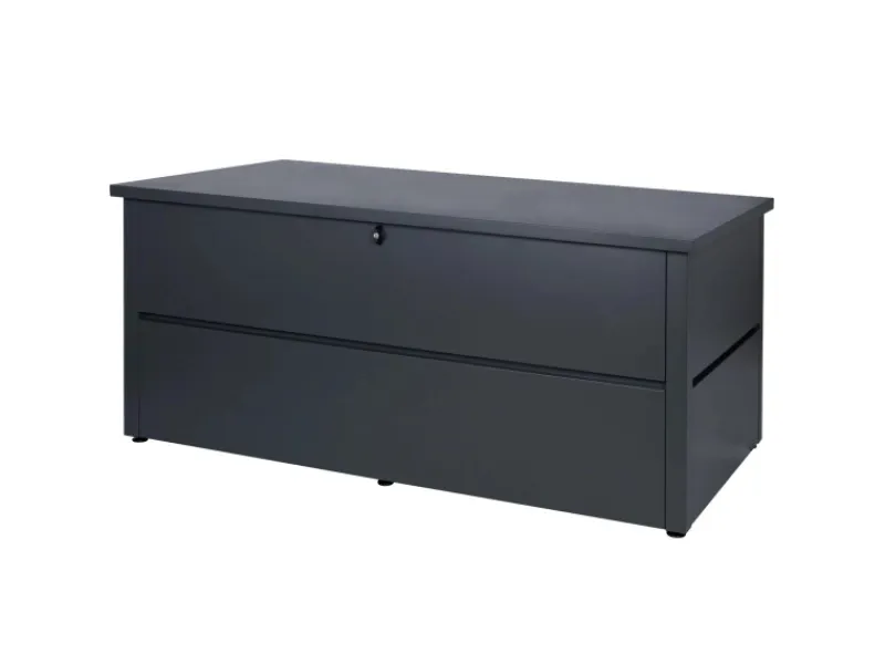 PROREGAL Auflagenboxen|Gartentruhe HxBxT 69x165x85cm Wasserdicht Metall Edelstahl 692L Aufbewahrungsbox Auflagenbox Truhe