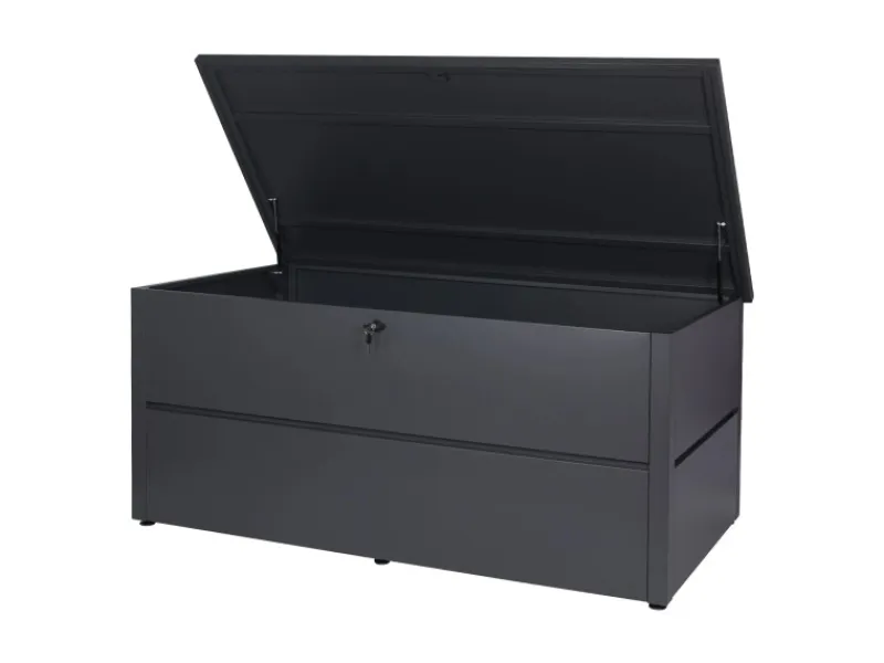 PROREGAL Auflagenboxen|Gartentruhe HxBxT 69x165x85cm Wasserdicht Metall Edelstahl 692L Aufbewahrungsbox Auflagenbox Truhe