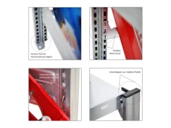 PROREGAL Sportgeräte|Getränkekisten- & Reifenregal Chiemsee Tire Made in Germany HxBxT 200 x 136 x 43,5 cm 4 Kisten auf 1 Ebene & 4 Reifen & 2 Boards Verzinkt