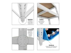 PROREGAL Universalboxen|Getränkekistenregal Bodensee HxBxT 180 x 100 x 30 cm 6 Kisten und 3 Boards Weiss