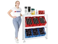 Getränkekistenregal Getränkeregal Tegernsee XL HxBxT 110 x 110 x 30 cm 6 Kästen + Board*PROREGAL Hot