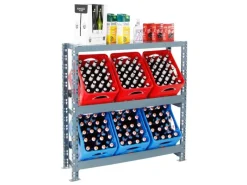 PROREGAL Universalboxen|Getränkekistenregal Getränkeregal Tegernsee XL HxBxT 110 x 110 x 30 cm 6 Kästen + Board