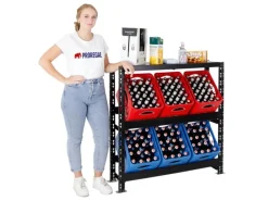 PROREGAL Universalboxen|Getränkekistenregal Getränkeregal Tegernsee XL HxBxT 110 x 110 x 30 cm 6 Kästen + Board