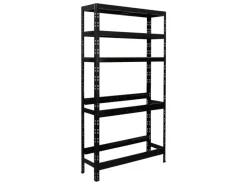 Getränkekistenregal Bodensee 6 Kisten mit 3 Ablagen Schwarz HxBxT 180 x 100 x 30 cm Freistehend Kistenständer Getränkeregal*PROREGAL Online