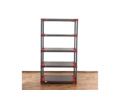 Kunststoffregal Grey Bear Tall HxBxT 180 x 120 x 46 cm Fachlast 120 kg Grau/Rot*PROREGAL Online