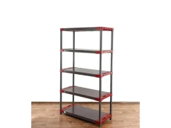 Kunststoffregal Grey Bear Tall HxBxT 180 x 120 x 46 cm Fachlast 120 kg Grau/Rot*PROREGAL Online